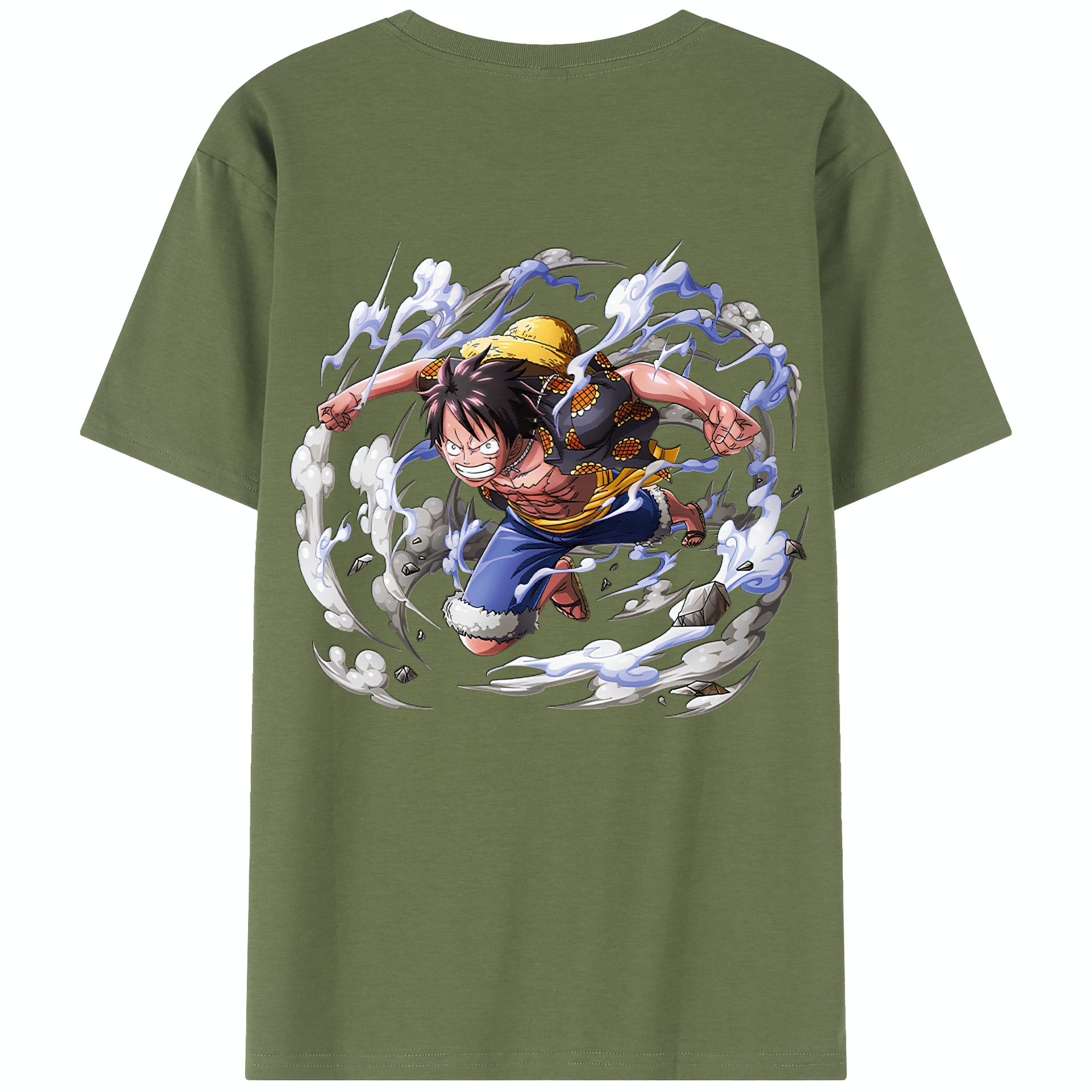 ワンピース モンキー・D・ルフィ ONE PIECE Monkey D. Luffy 綿100％半袖Tシャツ（背面プリント）